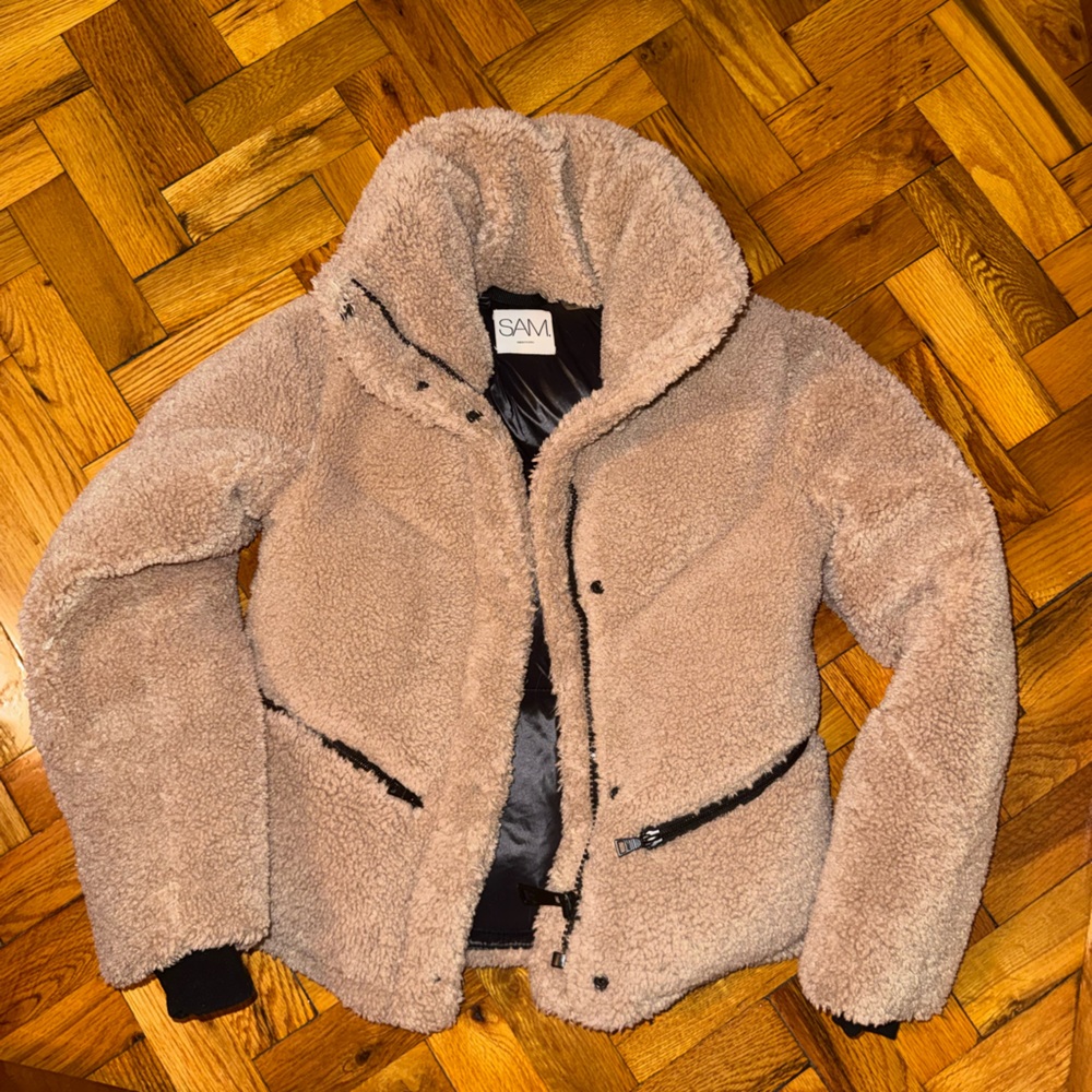 SAM. Kids Cozy Tan Teddy Jacket Sherpa